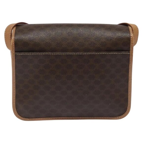 CELINE Macadam Canvas Shoulder Bag PVC Leather Brown Gold Auth BD184 - Picture 10 of 15